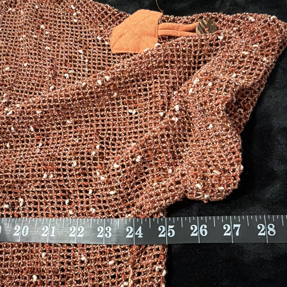 Kaktus Lagenlook Open Knit Cardigan Top Womens XL Boho Asymmetric Artsy Earthy - Picture 6 of 7